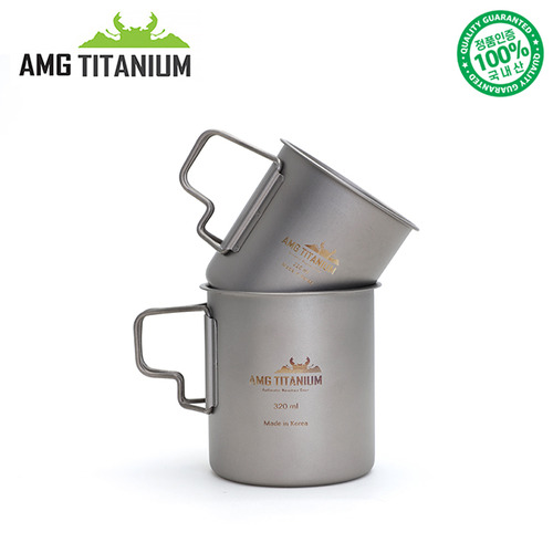 [AMG티타늄] 티탄 머그 싱글컵(샌딩)220ML 캠핑용품 백패킹 등산용품 AMG TITANIUM